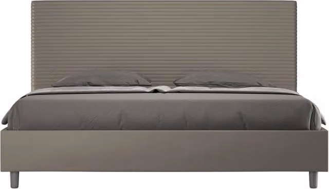 BS COM Letto matrimoniale king size senza rete imbottito 200x210 similpelle cappuccino