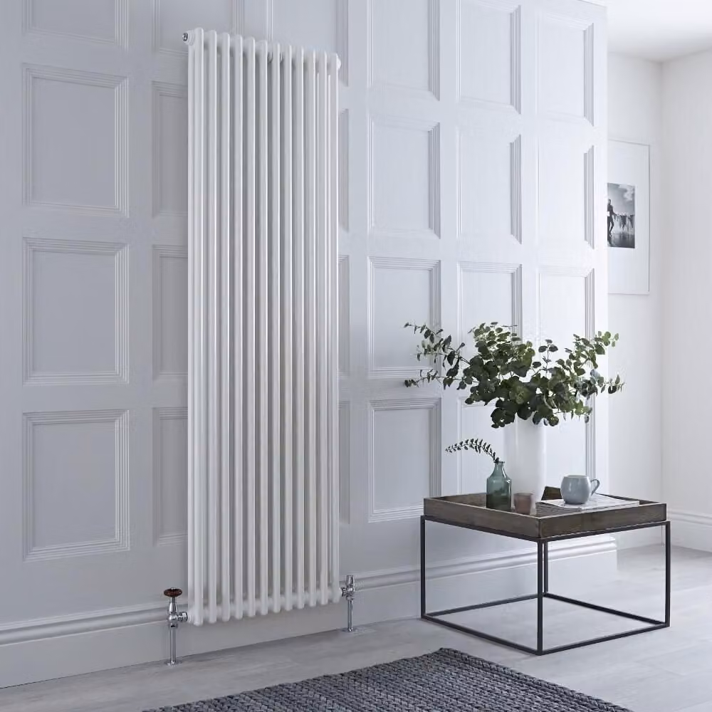 Radiatore Tradizionale Verticale a Doppia Colonna - Bianco - 1800mm x 560mm - con piedini - Regent