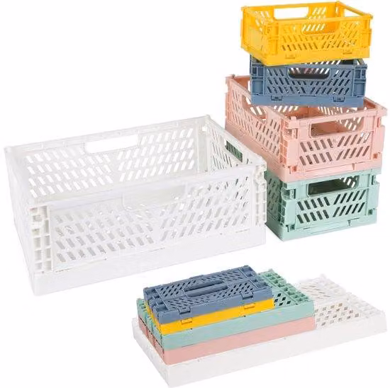 Set di contenitori pieghevoli in plastica - multifunzionali - Set da 5 pezzi - Colori macaron