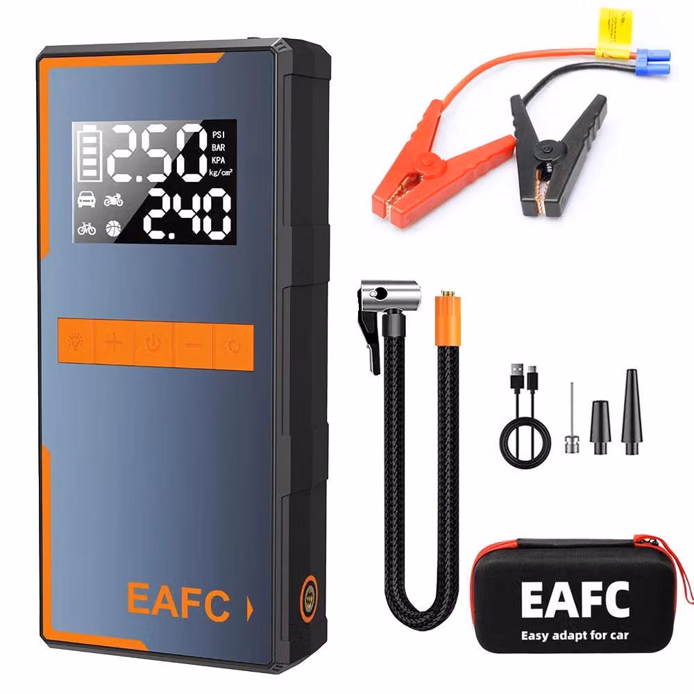 Dispositivo di avviamento di emergenza per auto, pompa ad aria, power bank portatile, clip originale con scatola