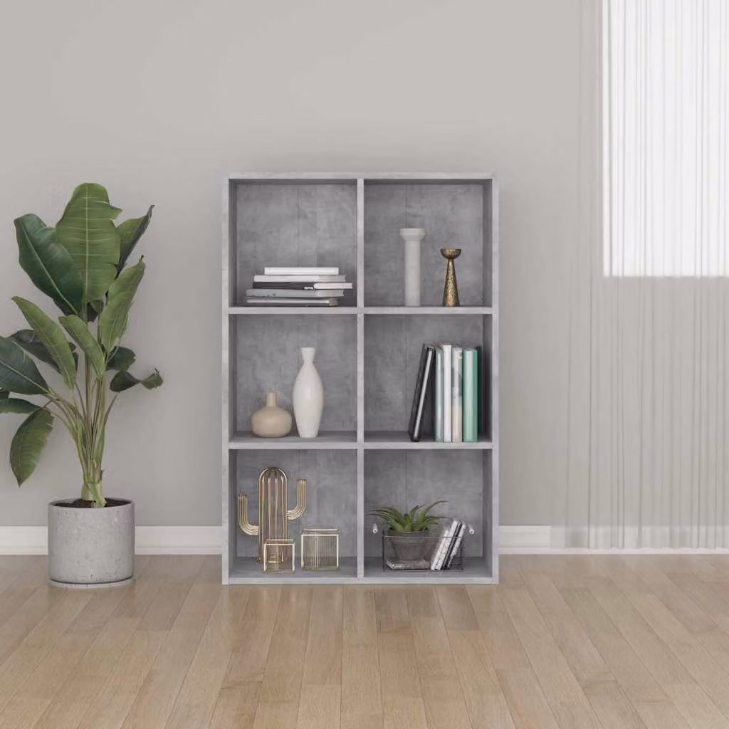 Libreria/Credenza vidaXL in Legno Multistrato e MDF Grigio, L 66 cm x P 30 cm x H 98 cm