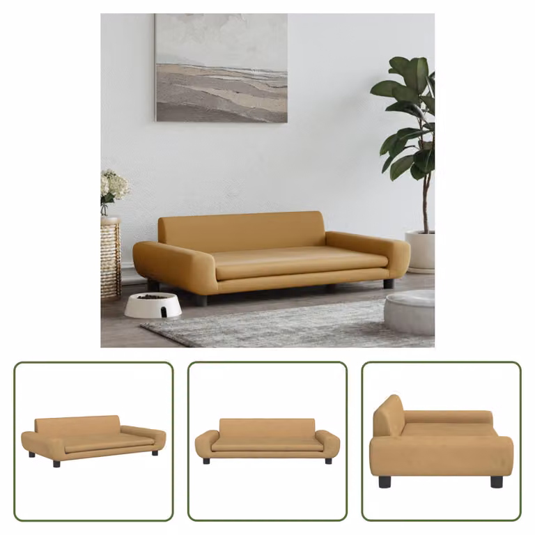 The Living Store Letto per cani Marrone 100x54x33 cm in velluto
