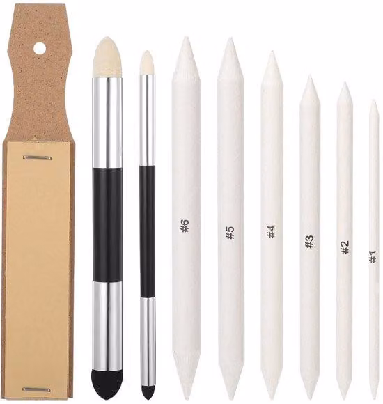 Set da disegno con carta vetrata e graffette di plastica