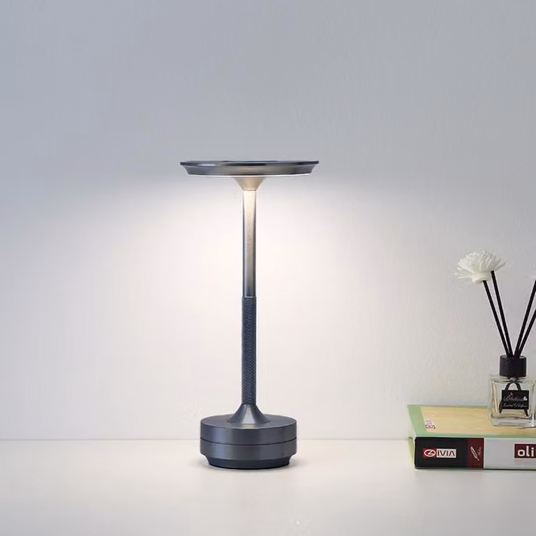Lampada da tavolo a LED con 3 temperature di colore - lampada da tavolo e decorativa per camera da letto, comodino, bar, ristorante 13*27,5 cm Grigio /FDTDHS2/