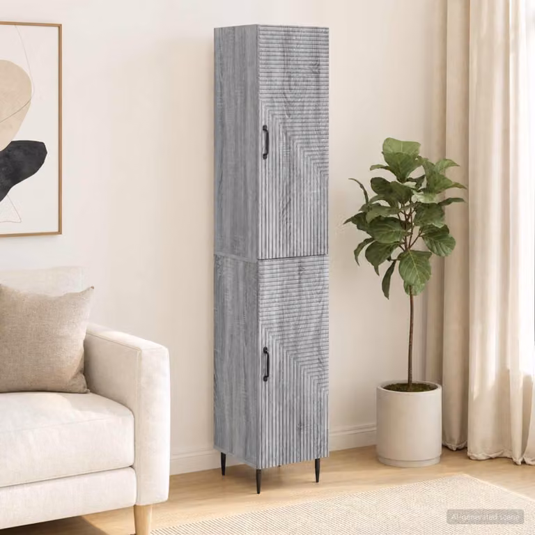 Set di 2 armadi moderni vidaXL con ante scorrevoli in MDF grigio per camera da letto o ufficio