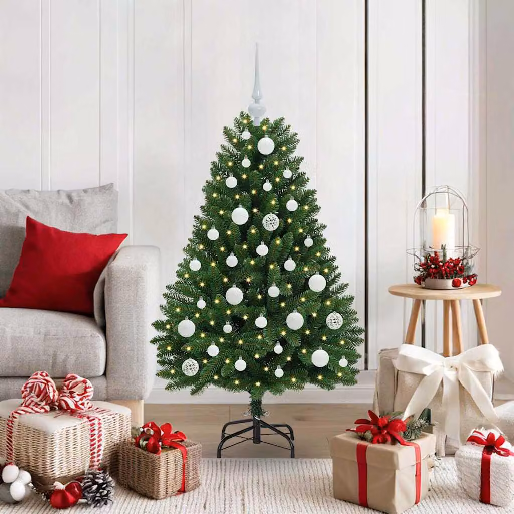 Maison Exclusive - Albero di Natale artificiale, altezza 120 cm, 150 luci a LED, luce bianca calda, colore verde