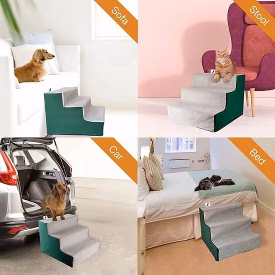 Scalino per cani NAMSAN grigio con rivestimento rimovibile e base antiscivolo L: 40,6 cm, P: 30,5 cm, H: 40,6 cm