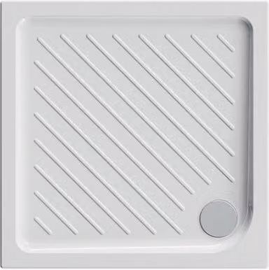 Piatto doccia quadrato in ceramica DOLOMITE bianco lucido con antiscivolo L 70 cm x P 70 cm, H 7 cm