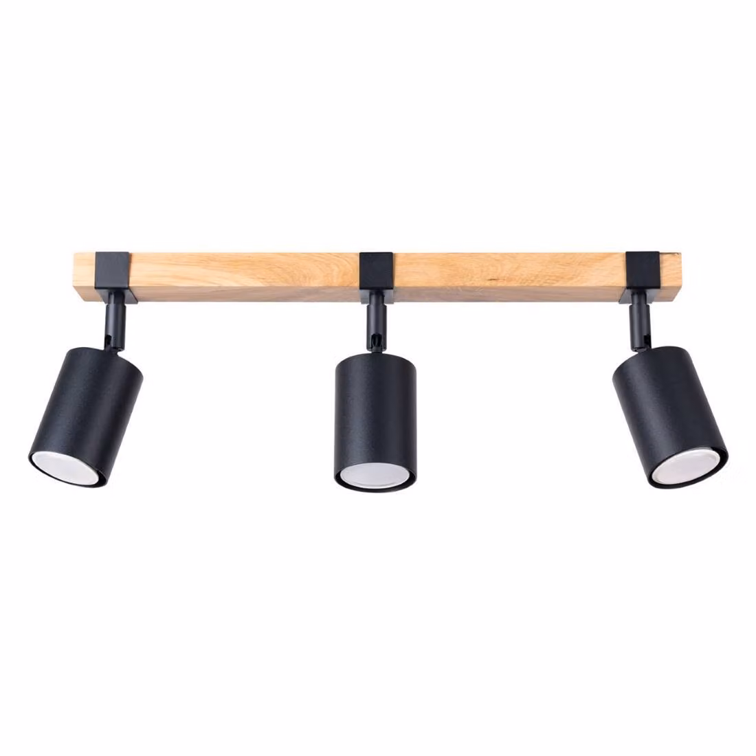 Lampada da soffitto FAGER 3 nero 3xGU10 10W acciaio/legno naturale 17.2x6x54cm Sollux Lighting
