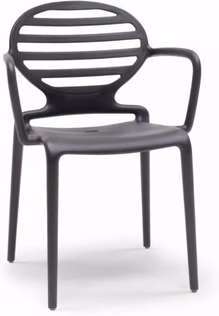 Sedia con braccioli set da 4 in tecnopolimero rinforzato Cokka Made in Italy SCAB DESIGN - Antracite 81