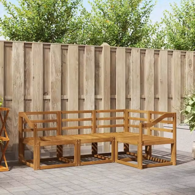 Set di divani da esterno 4 pz Naturale Legno di Acacia Massello 3366337
