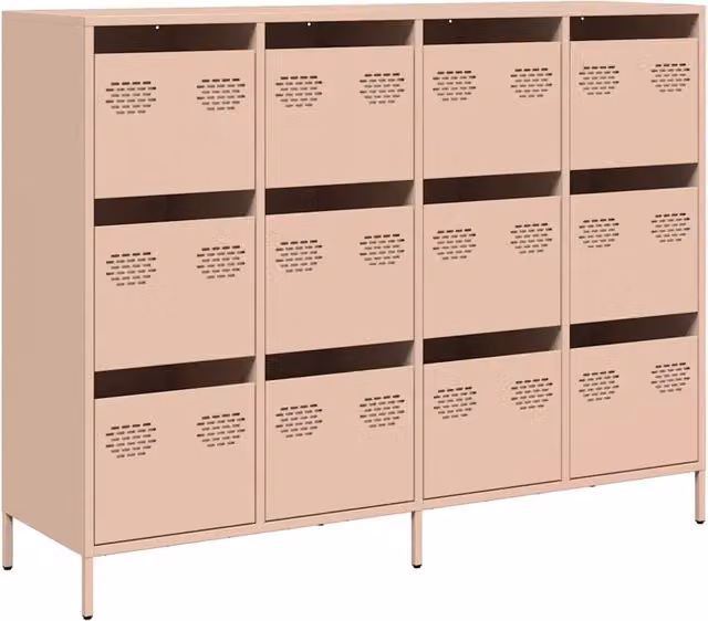 Credenza | Madia | Buffet da pranzo | Armadio da pranzo Rosa 135x39x103,5 cm in Acciaio Laminato a Freddo