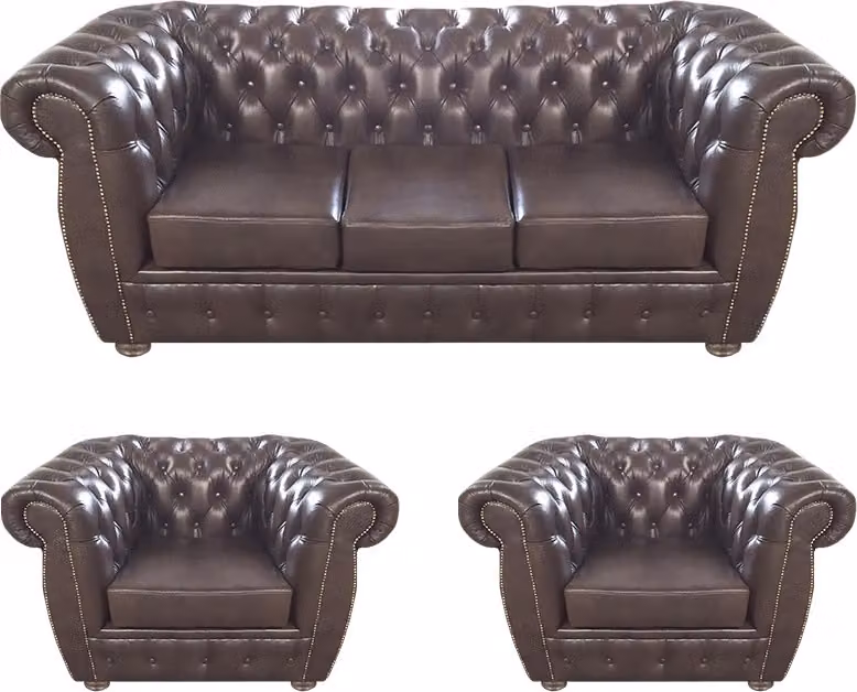 Leder Sofagarnitur Chesterfield Polstermöbel Wohnzimmer Design Sitz Möbel