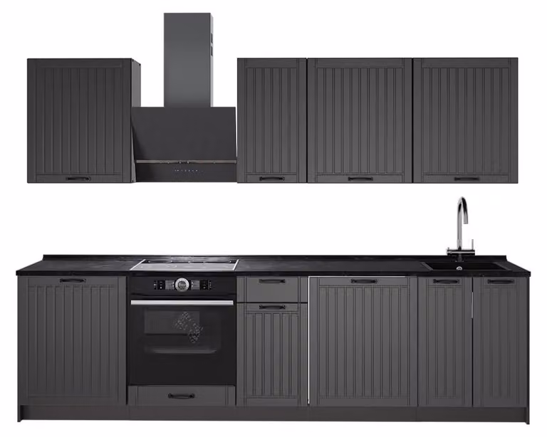 Cucina componibile Vicco Fame-Line Grigio scuro/Antracite 280 cm, PL Antracite, Model 64157