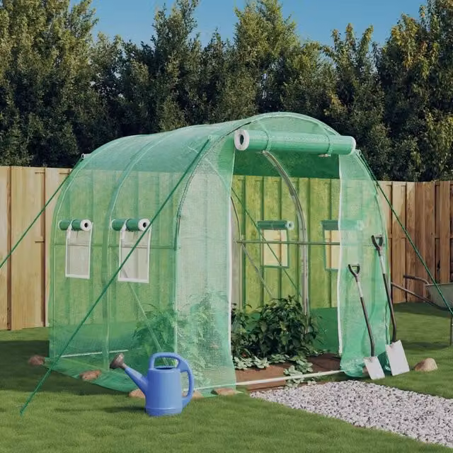 Serra Videx con telaio in acciaio zincato verde e copertura in policarbonato, 4 m², L/P/H: 2 x 2 x 2 m