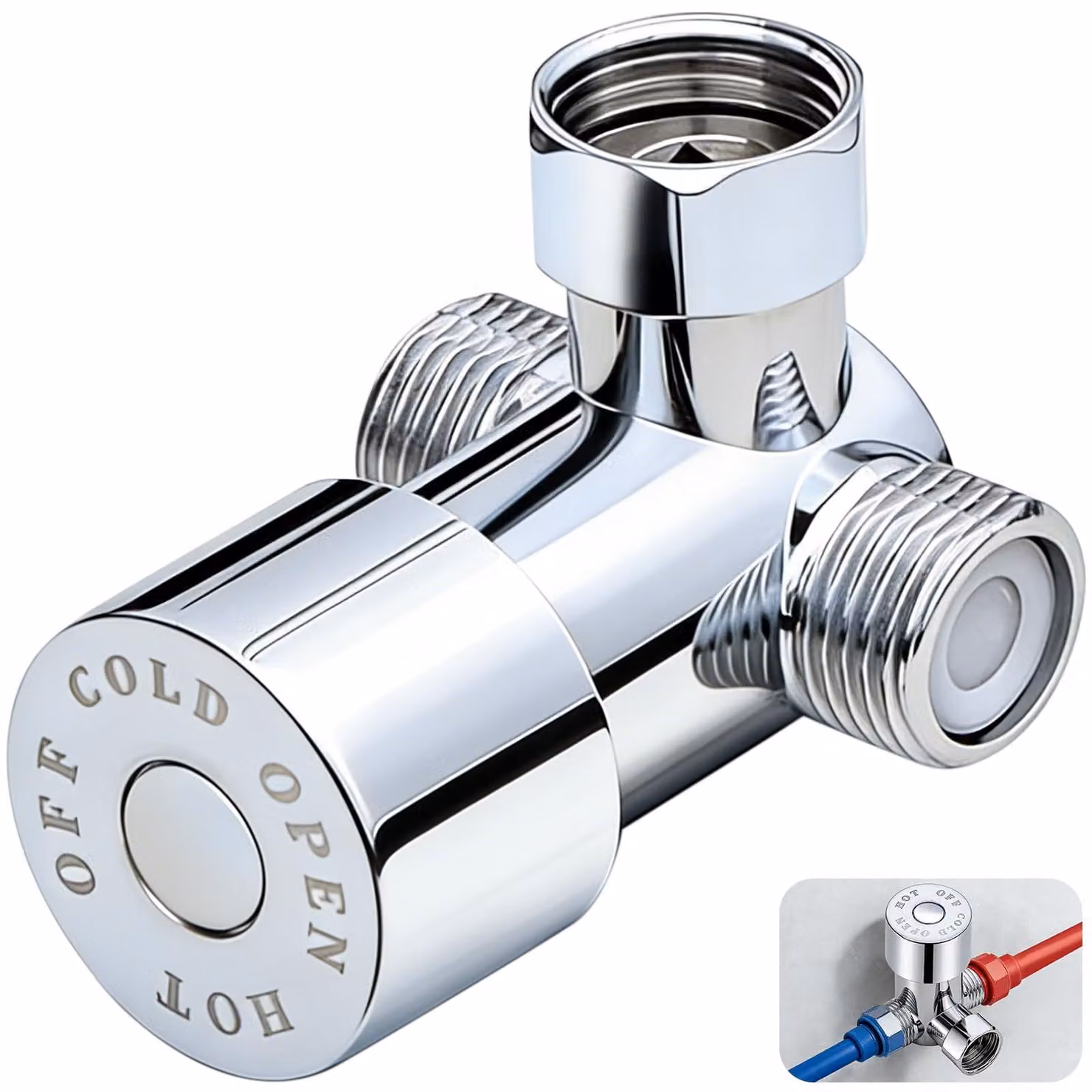 Miscelatore termostatico - Deviatore a 3 vie - G1/2 pollici - Argento