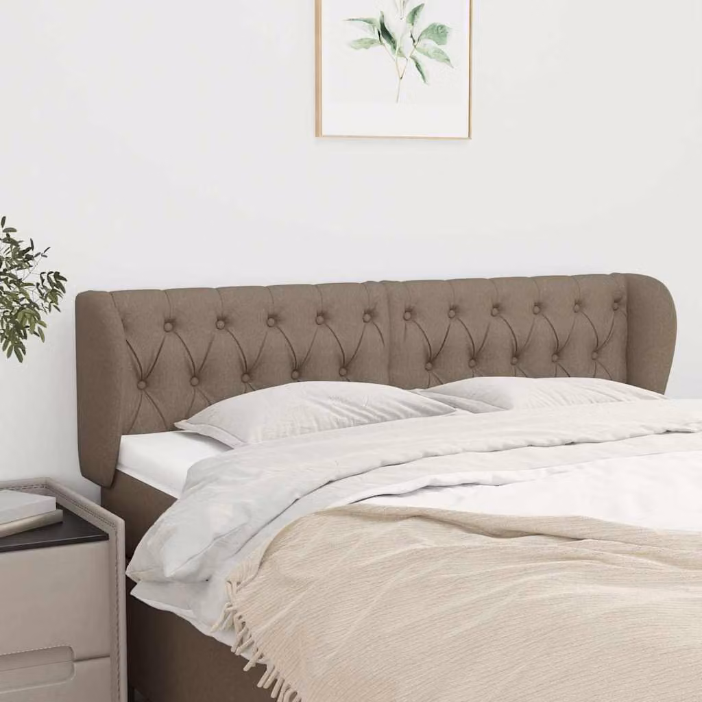 Testiera ad orecchio vidaXL in tessuto color tortora L: 147 cm, P: 23 cm, H: 78/88 cm