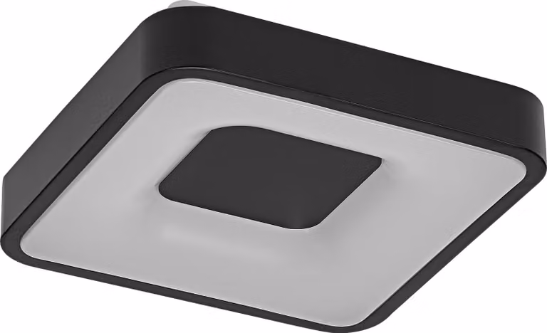 OSRAM Orbis Piana Lampada da soffitto a LED 290 mm, 16 W, 3000 K bianco caldo, Click-DIM, nero, metallo, IP20