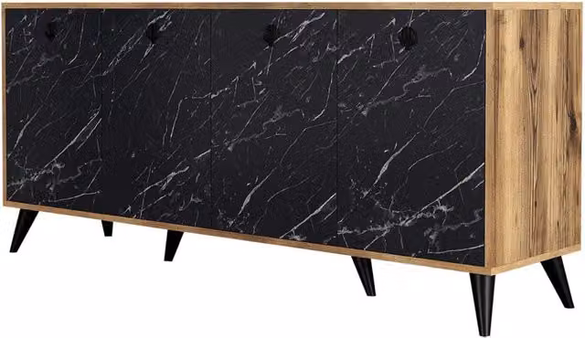 Credenza in legno "Elite" - 180 x 45 x 80 cm - Nero