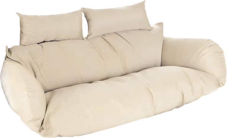 Home Deluxe Cuscino per sedia sospesa TWIN in polyrattan - crema 105 x 41 x 45 cm compresi i cuscini di seduta e di schienale, resistente ai raggi UV | sedia sospesa, seduta sospesa