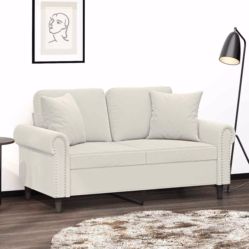 Set di 2 cuscini decorativi quadrati vidaXL in velluto beige, L/P: 40 x 40 cm