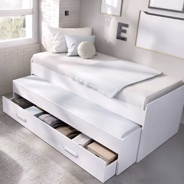 Letto contenitore per bambini Zion DMORA, Bianco, 90 x 190 cm – 1