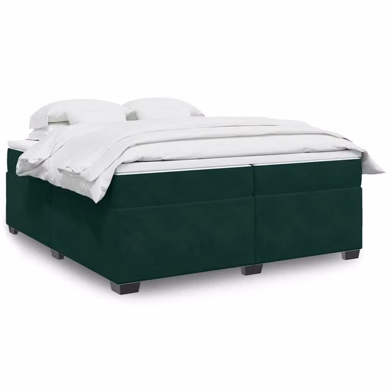 Giroletto a Molle con Materasso vidaXL in Velluto Verde Scuro L/P/H: 200 x 200 cm