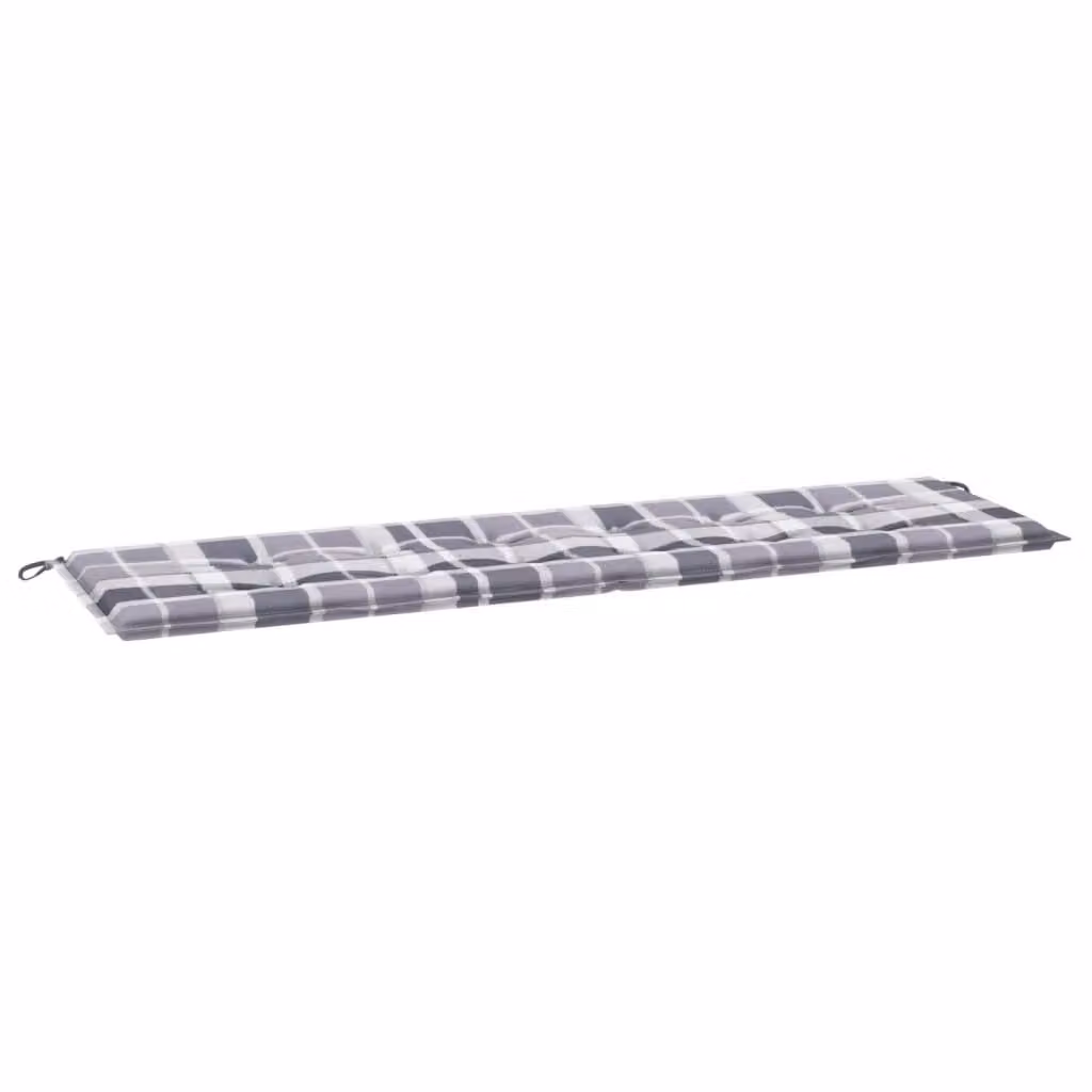 Cuscino per Panca a Quadri Grigi 180x50x4 cm Tessuto Oxford