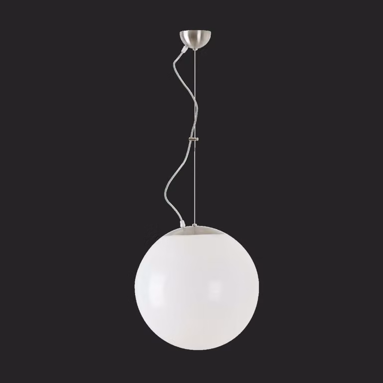 OSMONT ISI68388 ISIS L3 apparecchio a sospensione in plastica acciaio inox spazzolato / bianco IP40 3000 K 27W LED combinazione di emergenza 1 h