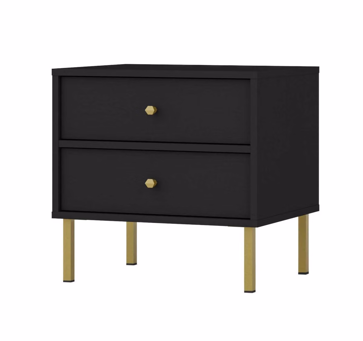Comodino IROS 2 - nero grafite / oro