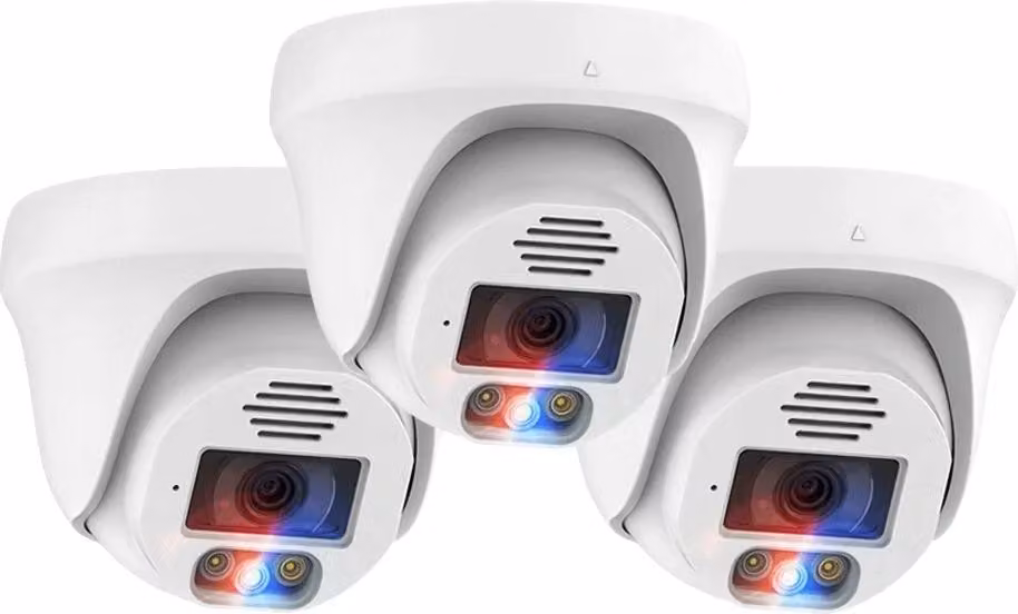 Telecamera IP, Ultra HD 8 MP, riconoscimento intelligente delle persone, 3 telecamere a cupola 4K