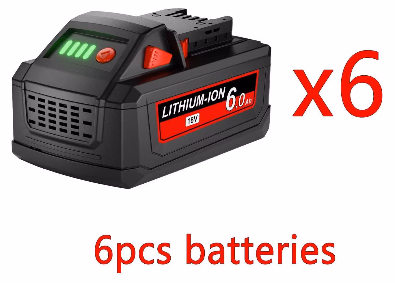 Batteria di ricambio per utensili elettrici - M18 18V Li-Ion 18650 - 6000 mAh - Alta capacità - Ricaricabile - Compatibile con utensili M18 - Colore blu cielo