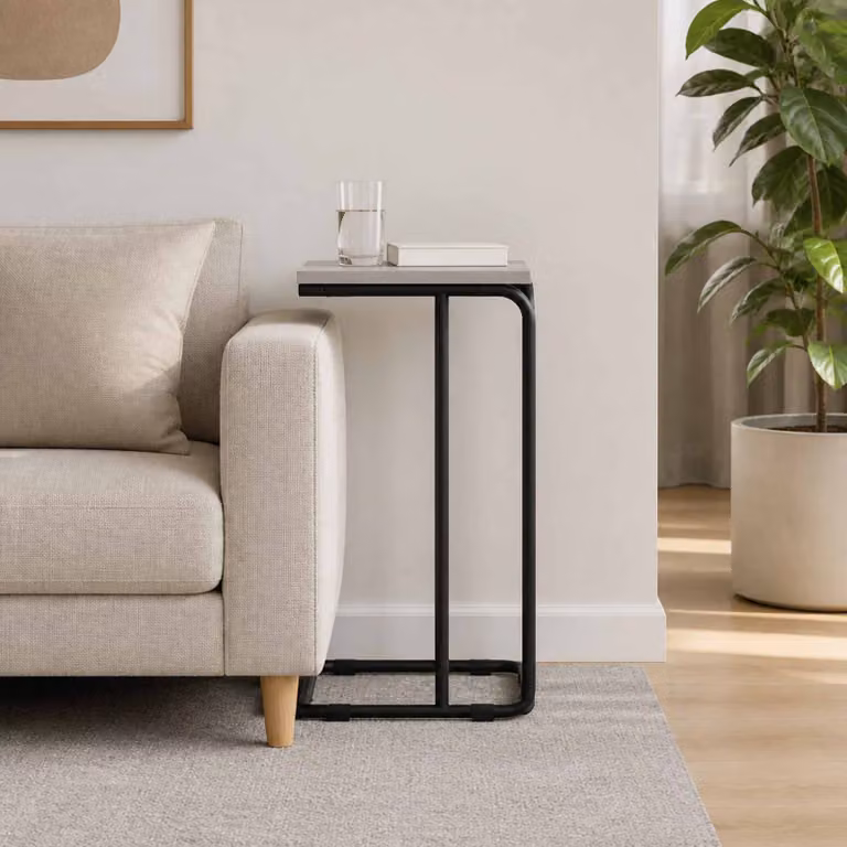 vidaXL Tavolo laterale moderno in stile Sonoma colore grigio L/P/H: 40 x 31 x 55 cm