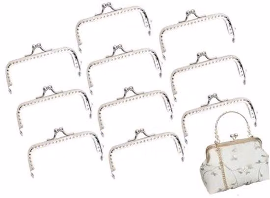 Set di portafogli fai-da-te in metallo, 8,5 cm, 10 pezzi, dorati/argento