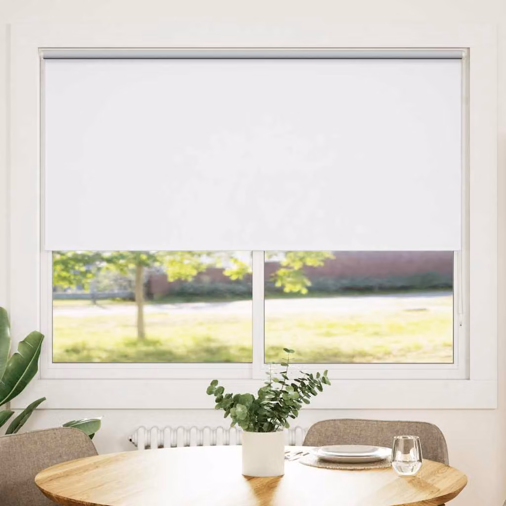 vidaXL Tenda a rullo oscurante termoisolante in poliestere, colore bianco e argento, L: 140 cm, H: 175 cm