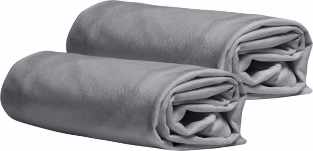 DaunenStep Set di 2 federe copricuscino in jersey Vivacolor grigie con chiusura a zip – 1