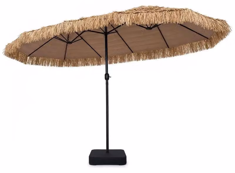 Ombrellone da spiaggia con struttura e manovella, modello NP13443BN-B, 450 cm, color beige