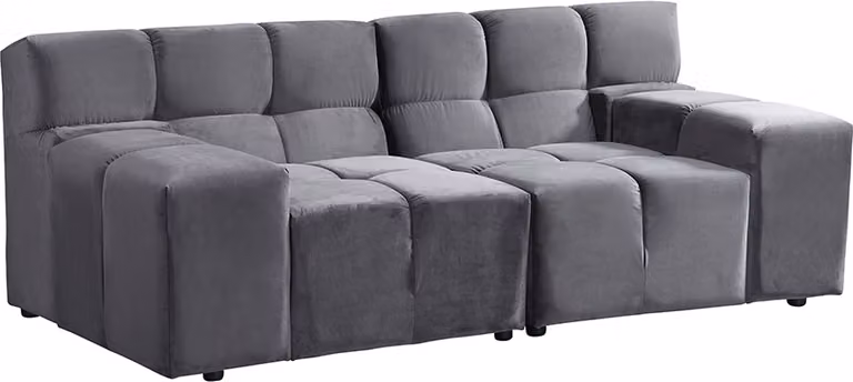 Home Deluxe Divano componibile ORLENA - S antracite |divano ad angolo, tessuto in velluto, divano in velluto, divano componibile