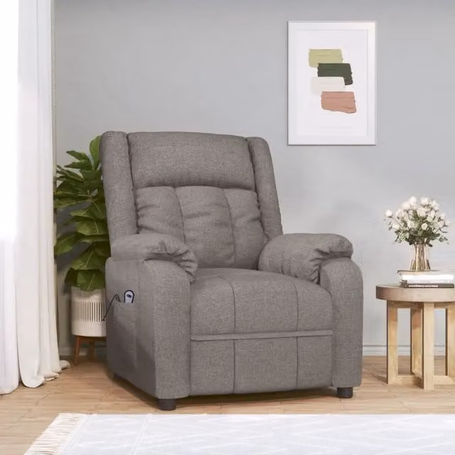 Poltrona Elettrica Reclinabile Tortora in Tessuto 3143575