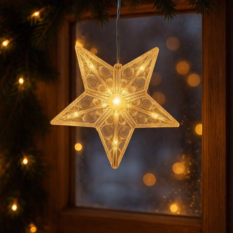 Luci a LED con riflesso delle lenti, 2 pezzi, luce bianco caldo, con timer, 14,6 cm