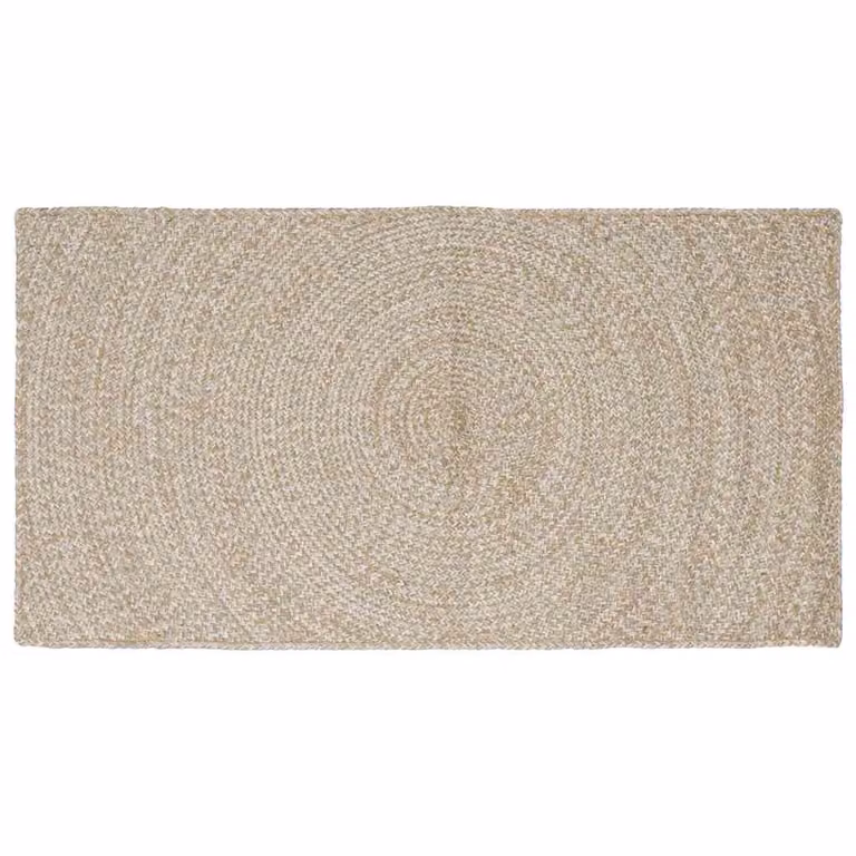 Tappeto da area moderno in juta lavabile vidaXL, rettangolare, L 200 cm x P 100 cm, colori beige, bianco e marrone
