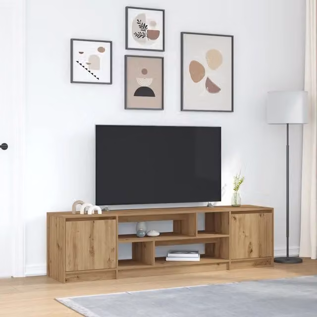 Mobile Porta TV-Credenza per TV Rovere Artigianale 188,5x41x50cm in Truciolato
