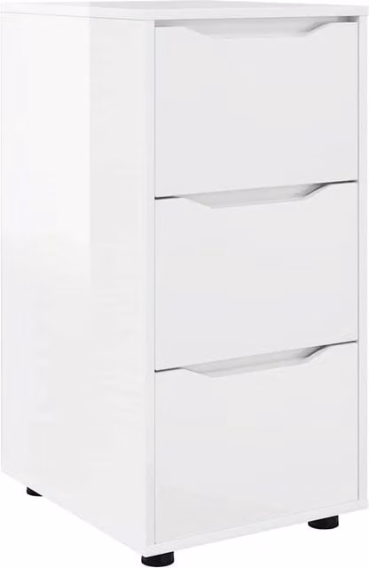 Pratico armadietto portaoggetti con cassetti 40 x 48 x 81 cm in legno multistrato bianco lucido 02_0054645