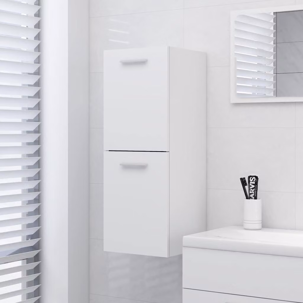 Armadio da bagno moderno vidaXL bianco in legno MDF sospeso L/P/H: 30 x 30 x 80 cm