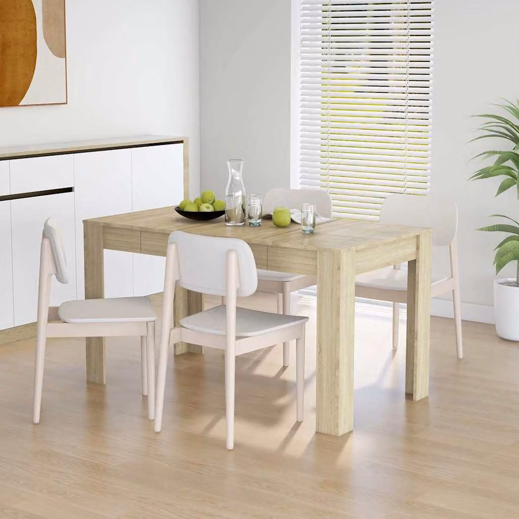 vidaXL Tavolo da Pranzo Moderno in Legno Rovere Sonoma, L/P/H: 140 x 74,5 x 76 cm