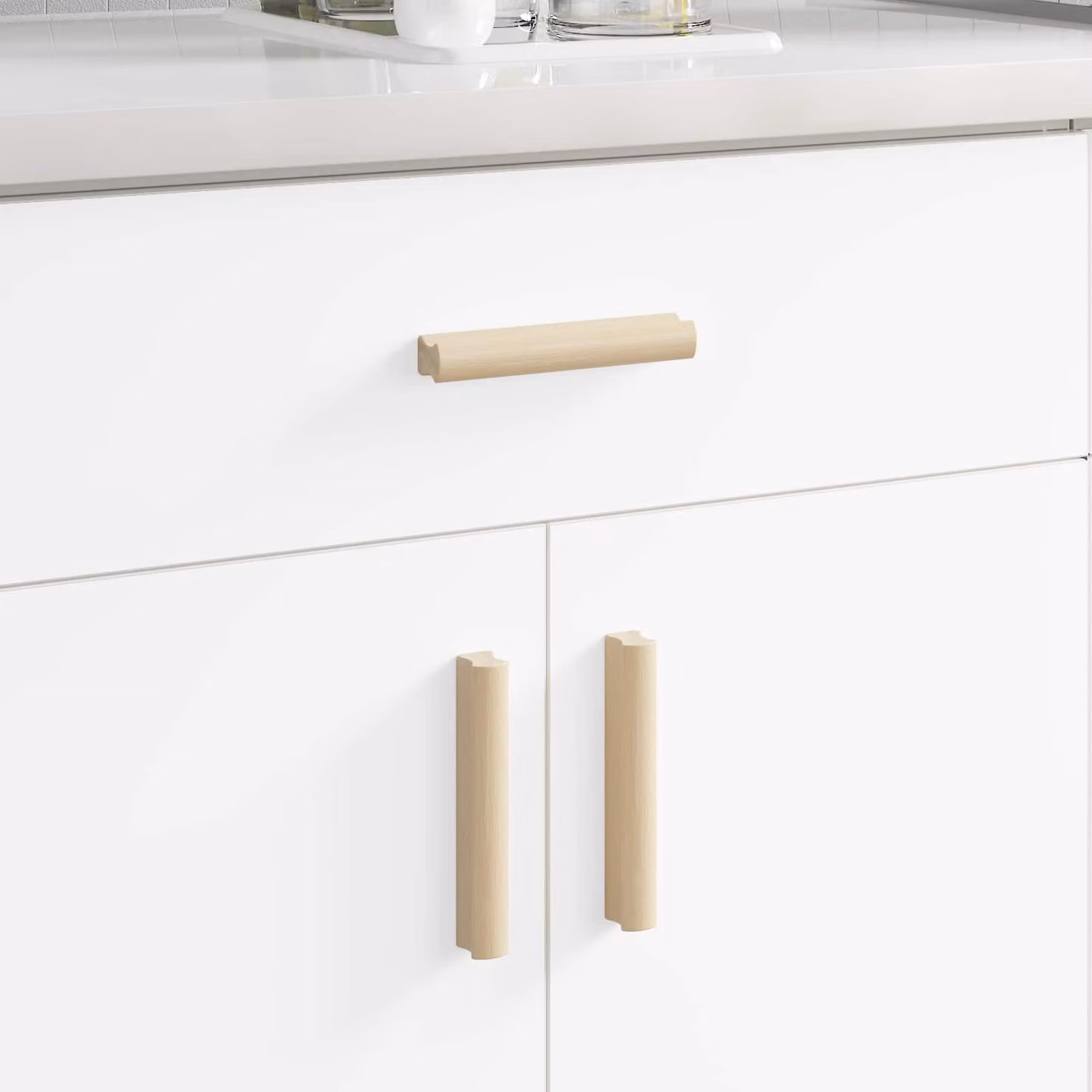 vidaXL Maniglia Dritta in Legno Naturale Marrone e Beige L: 13 cm, P: 3 cm, H: 1,8 cm