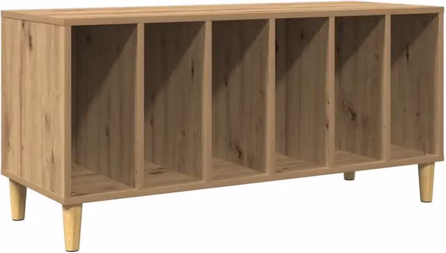 Mobile porta dischi HELLOSHOP26 in legno di rovere marrone stile classico L: 100 cm, P: 38 cm, H: 48 cm