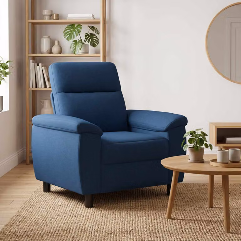 Divano moderno vidaXL in tessuto blu per il tuo soggiorno L/P/H: 95 x 90 x 95 cm