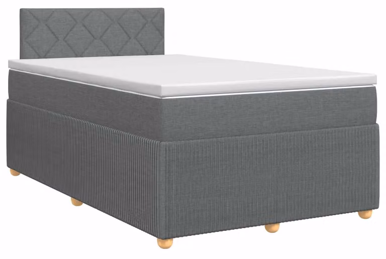 Letto a molle con materasso grigio scuro 120 x 200 cm in tessuto