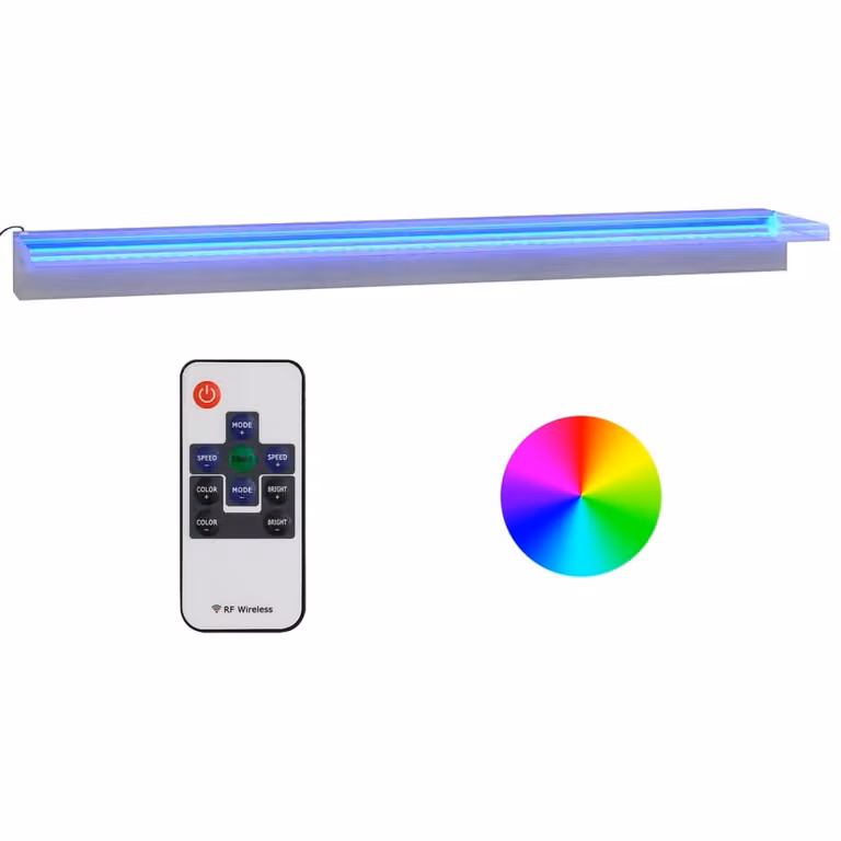 Sfioratore a Cascata con LED RGB Acciaio Inox 108 cm